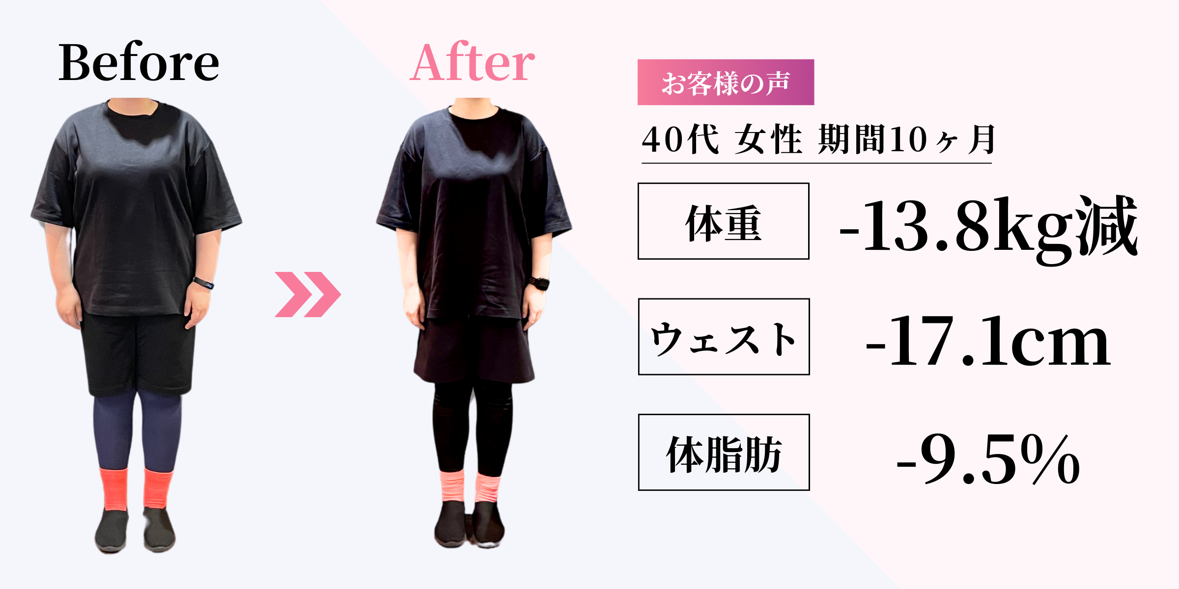 お客様のビフォーアフターの写真